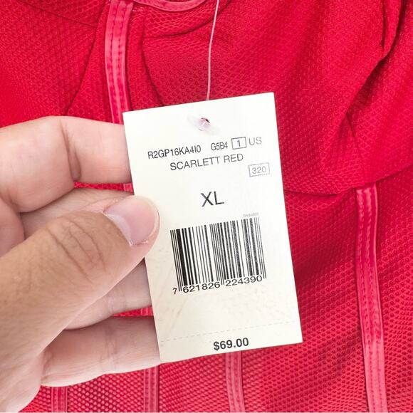 NWT Guess Y2K Coquette Scarlet Red Corset Bustier Mesh Zipper Top Puff Sleeve XL - Picture 8 of 13